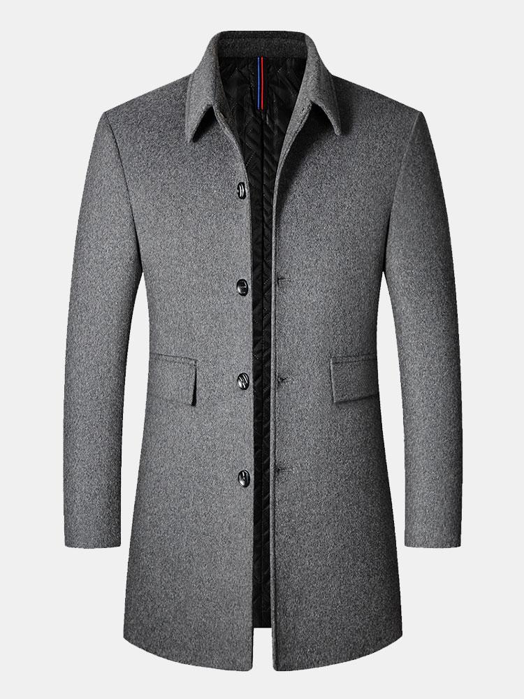 Manteau matelassé en laine mélangée à revers