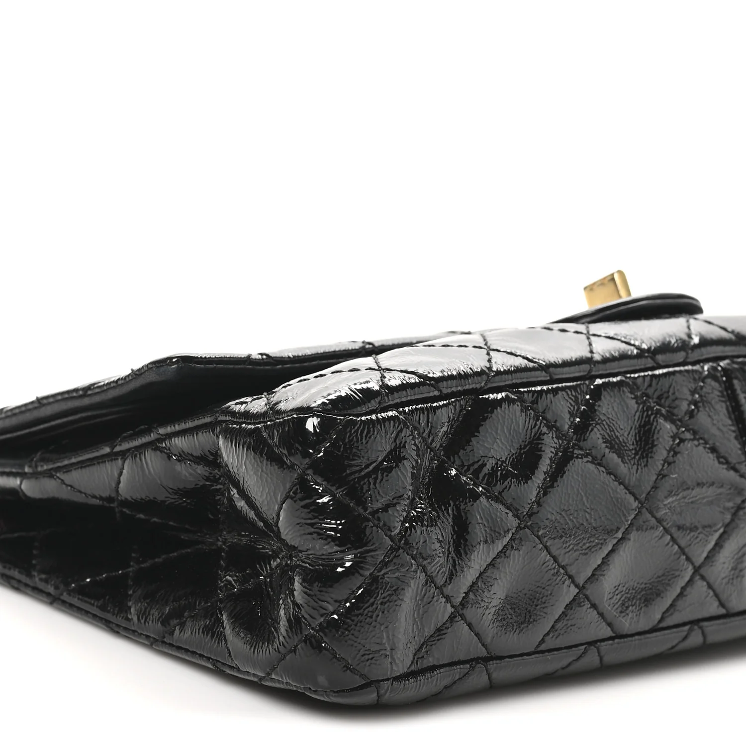 Distressed Patent Quilted 2.55 Reissue 226 Flap Black