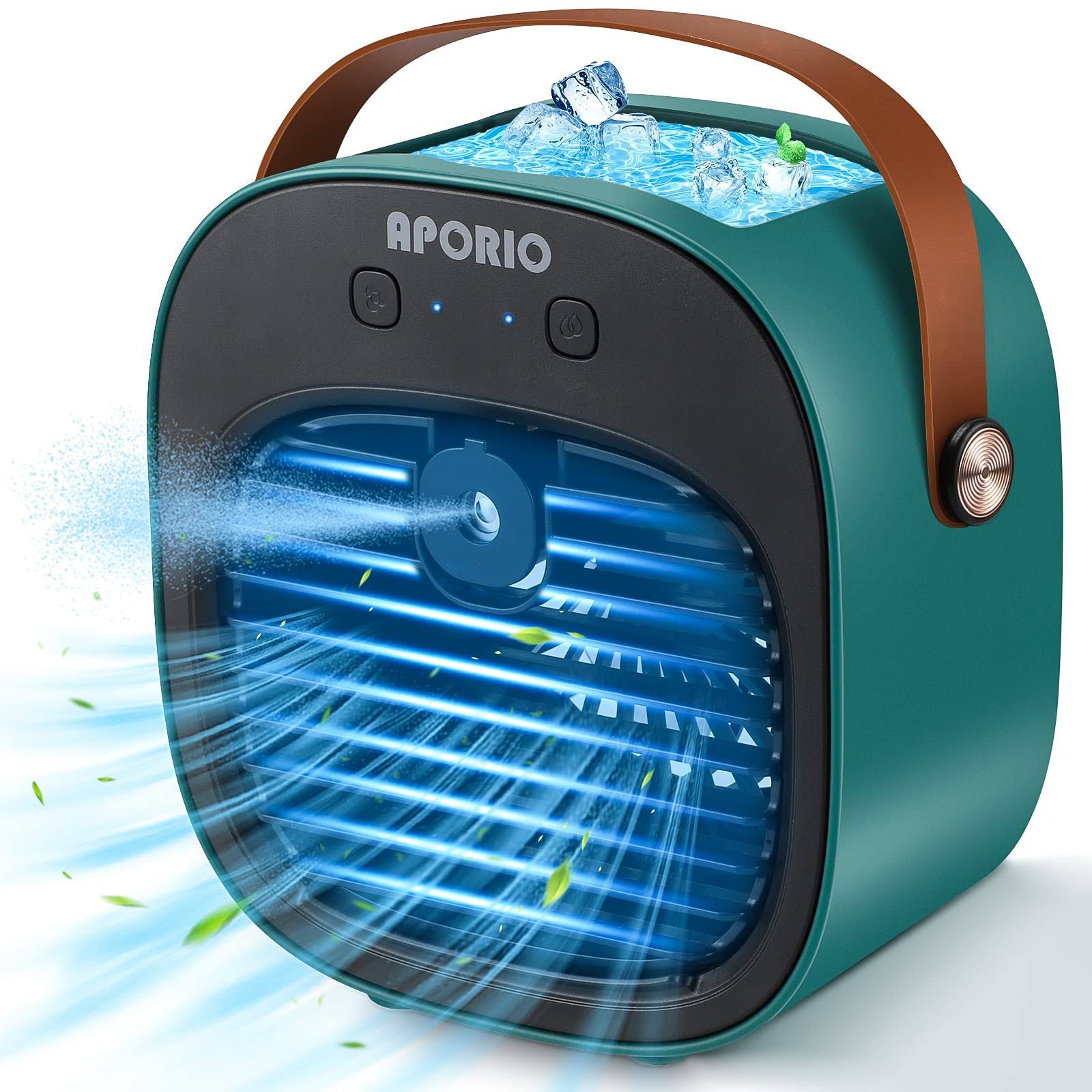 Portable Air Conditioner-5200mAh Rechargeable Personal Air Cooler with 3 Speeds Duration 5-10 Hrs, Quiet Mini Air Conditioner Fan, Desk Cooling Fan