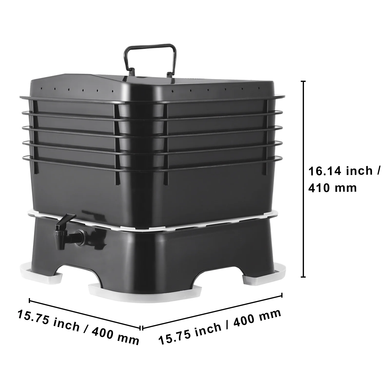 KFFKFF 5 - Tray Worm Composter 44 QT/50 L Worm Compost Bin Indoor and Outdoor