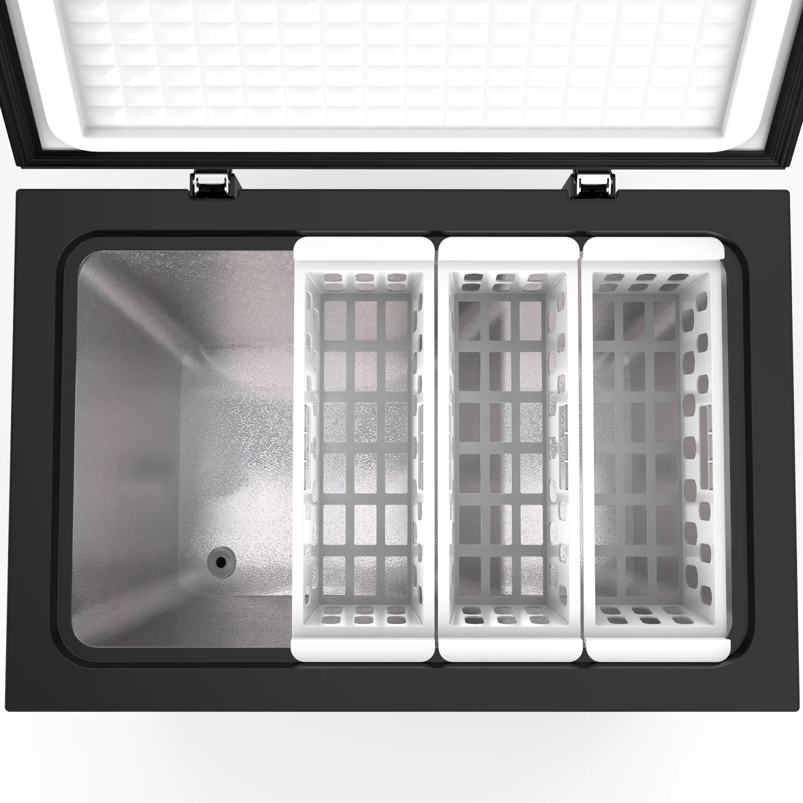 7.0 cu.ft. Chest Freezer with Adjustable Temperature, Free Standing Top Open Door Compact Freezer with Removable Basket for Kitchen/Home/Bar/Garage/Office(Black) - Image 7