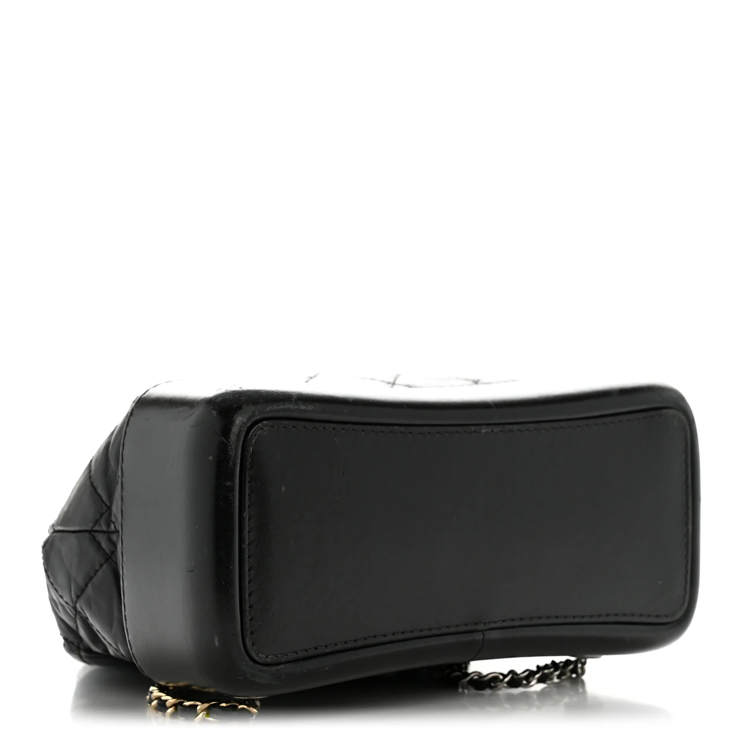 Aged Calfskin Quilted Small Gabrielle Backpack Black