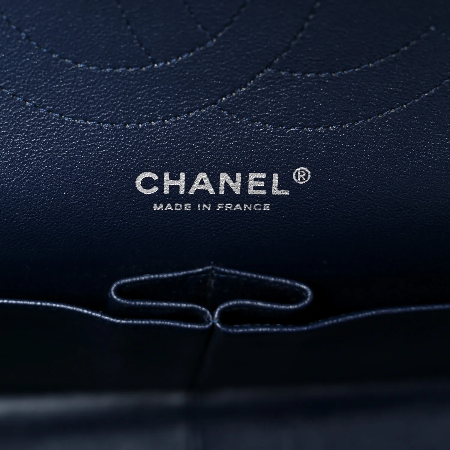 Lambskin Quilted Jumbo Double Flap Navy