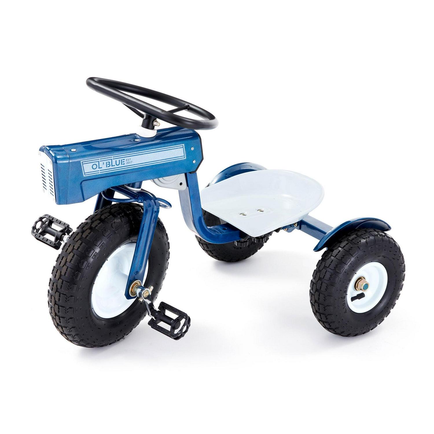Tricam Ol - Blue Tractor Tricycle. 22″ Steel Toddler Bike Kids Ride on Toy