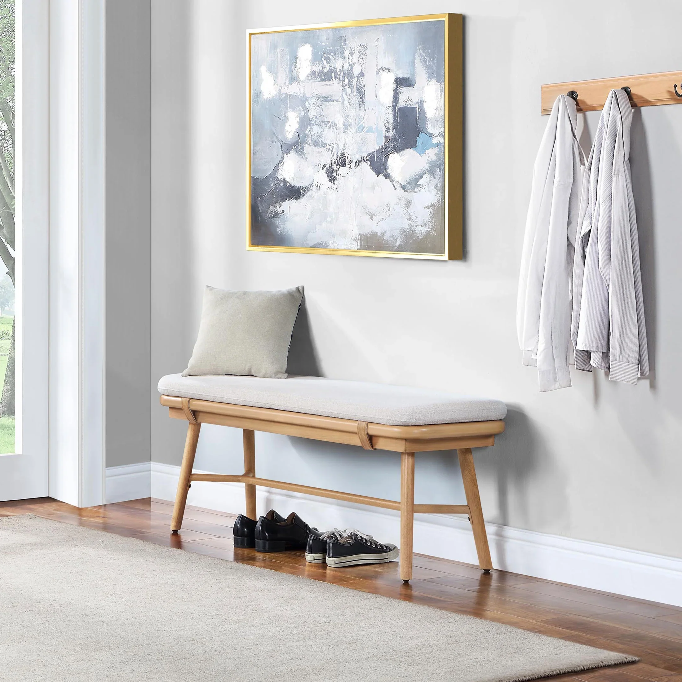Better Homes & Gardens Springwood Dining Bench, Natural Finish