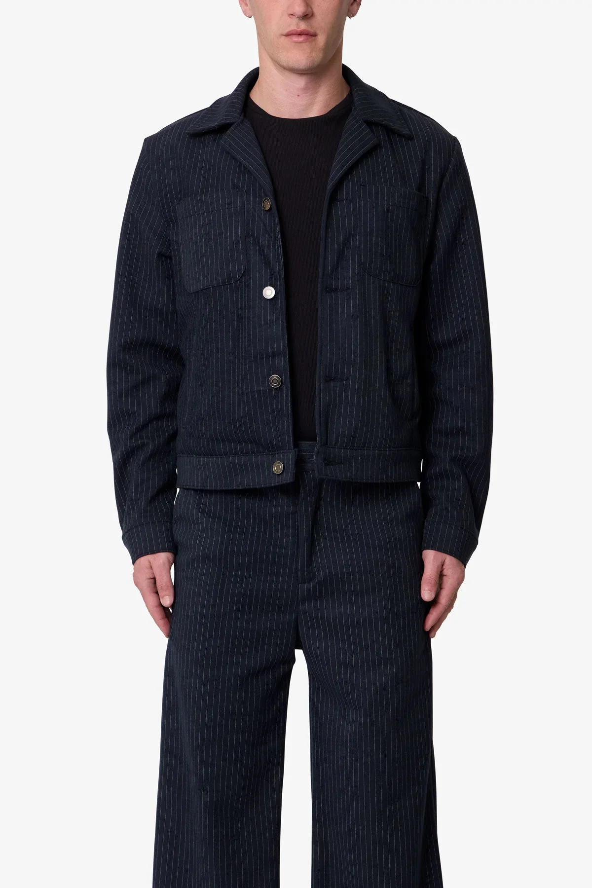 Pinstripe Jacket - Black/White