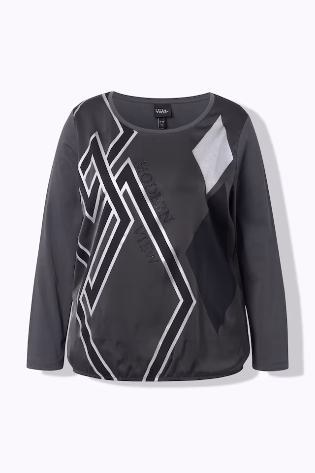 Diamond Graphic Mixed Material Tee