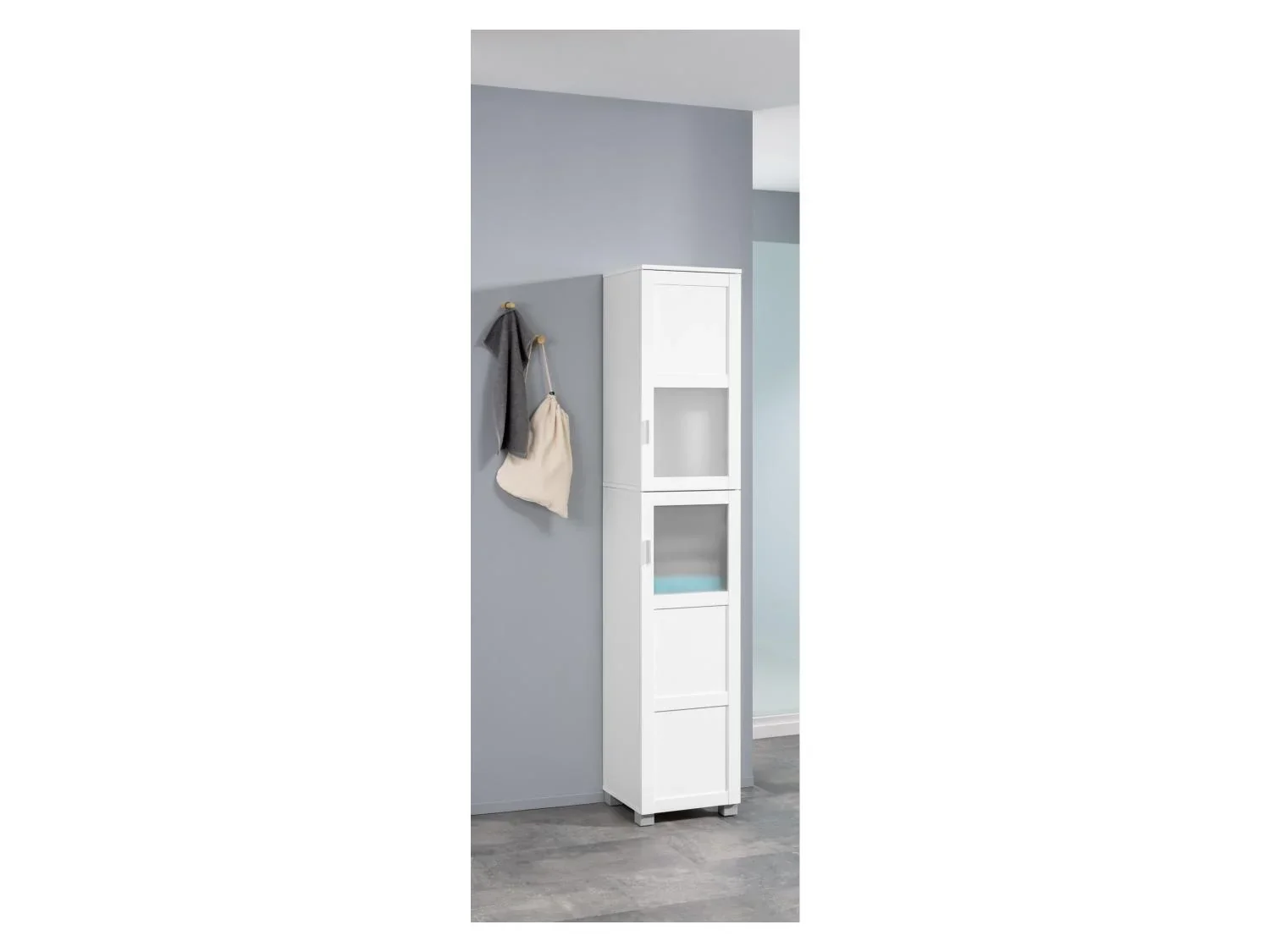 LIVARNO home Colonne de salle de bains + Meuble sous-vasque Basel, 68,5 x 58,7 x 34,5 cm