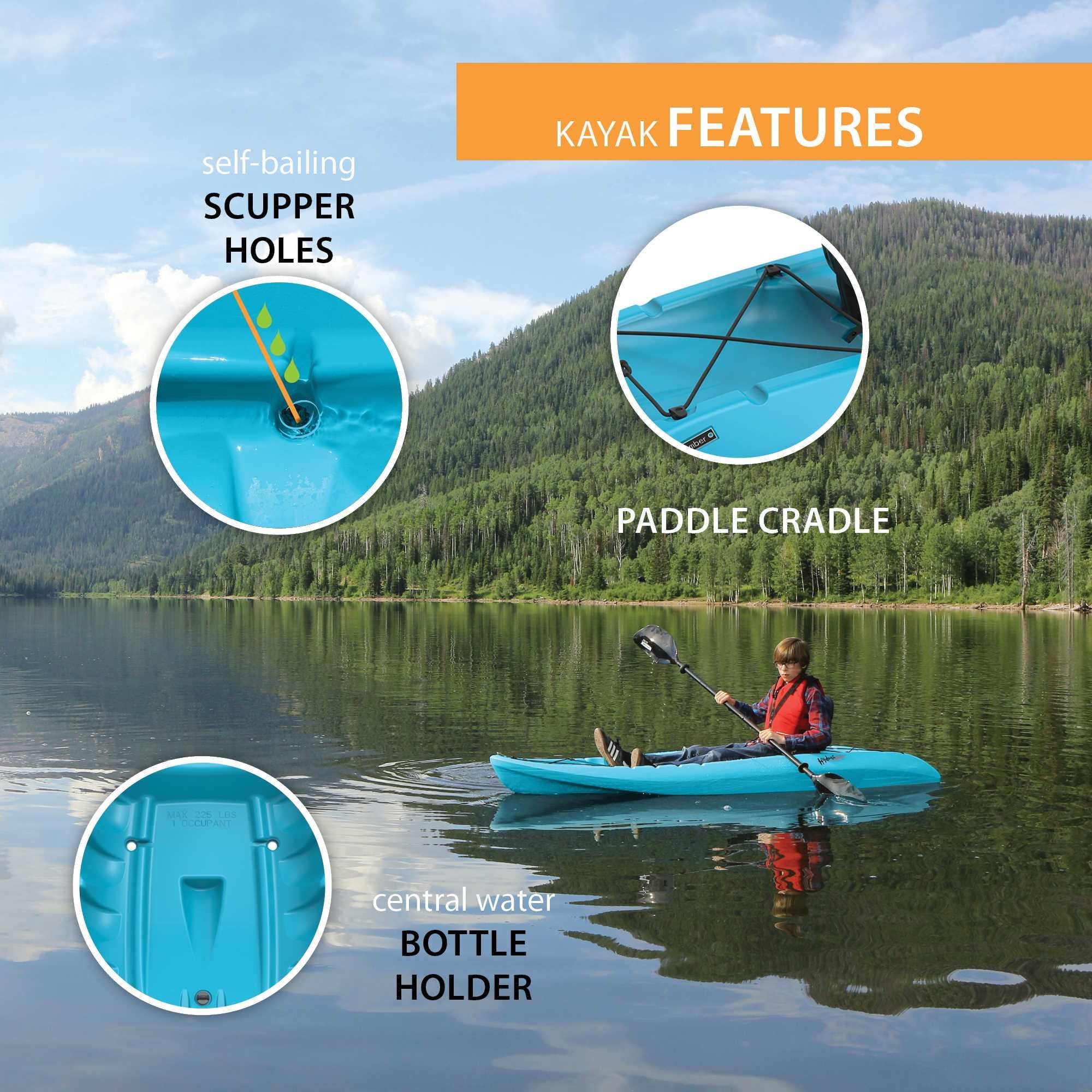 Hydros 101 inch Sit-on-Top Kayak, Glacier Blue (90594) - Image 5