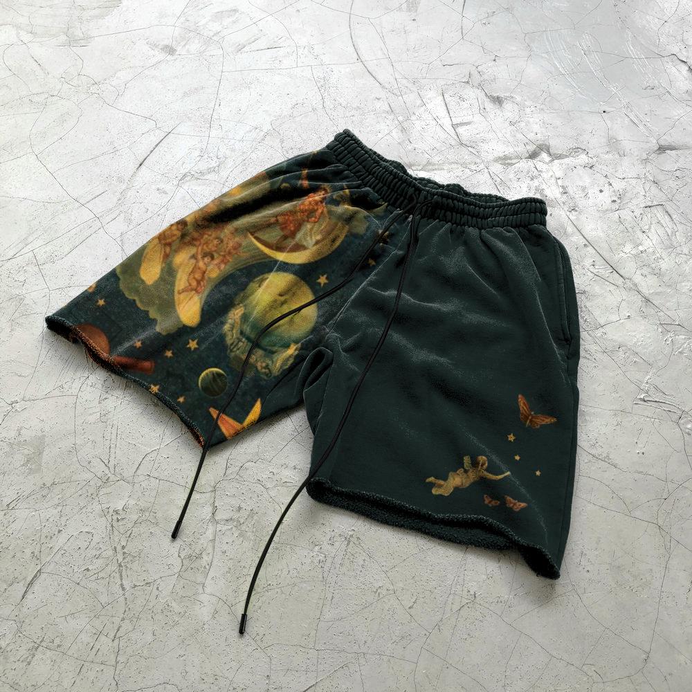Short de sport imprimé peinture à l'huile tendance Street Trend