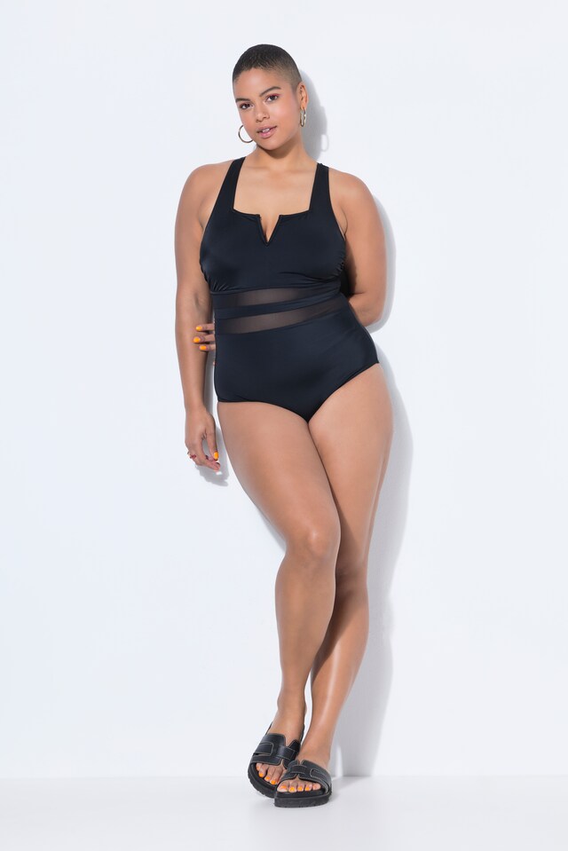 Sheer Striped One Piece Swimsuit