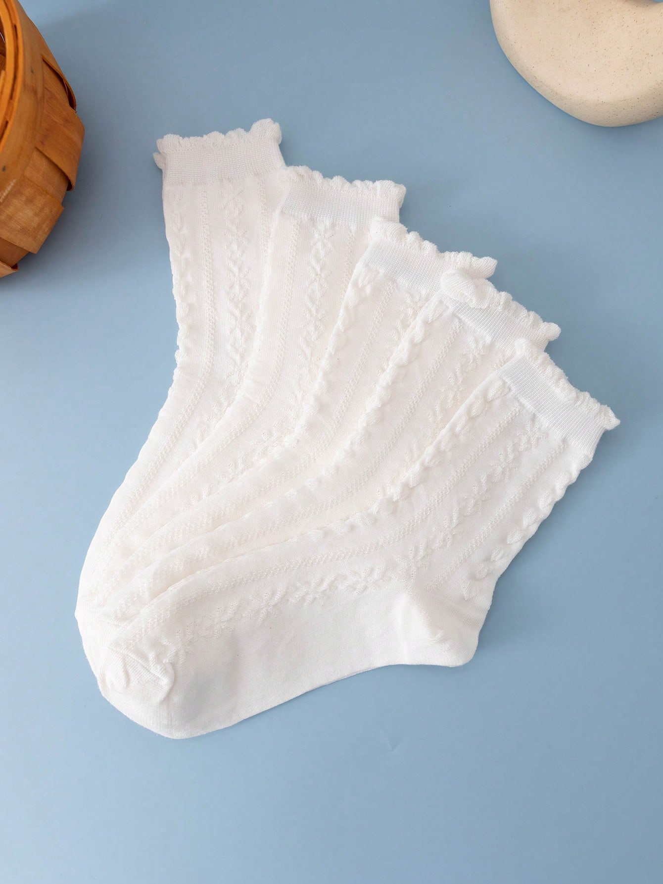 5 paires de chaussettes unies mi-mollet