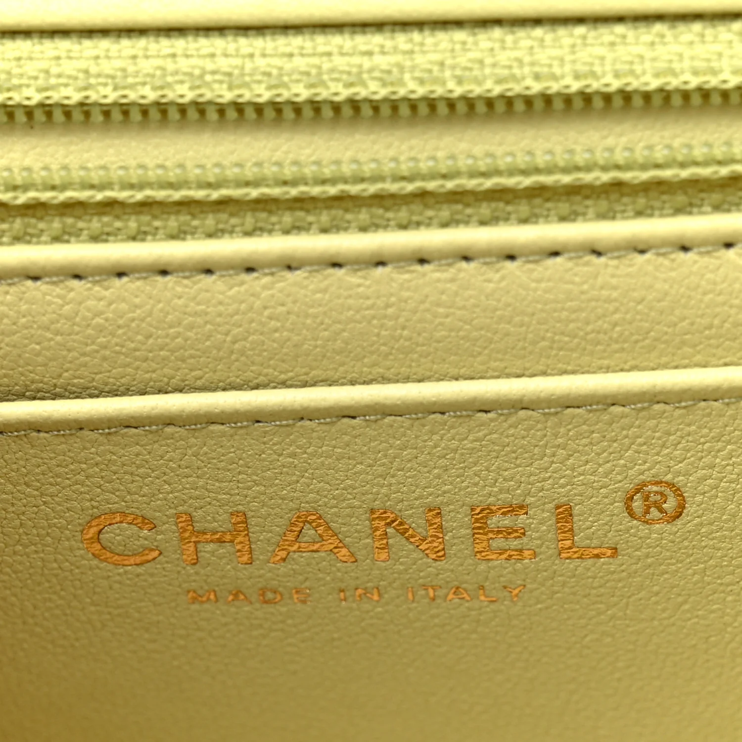 Lambskin Quilted Mini Rectangular Flap Light Green