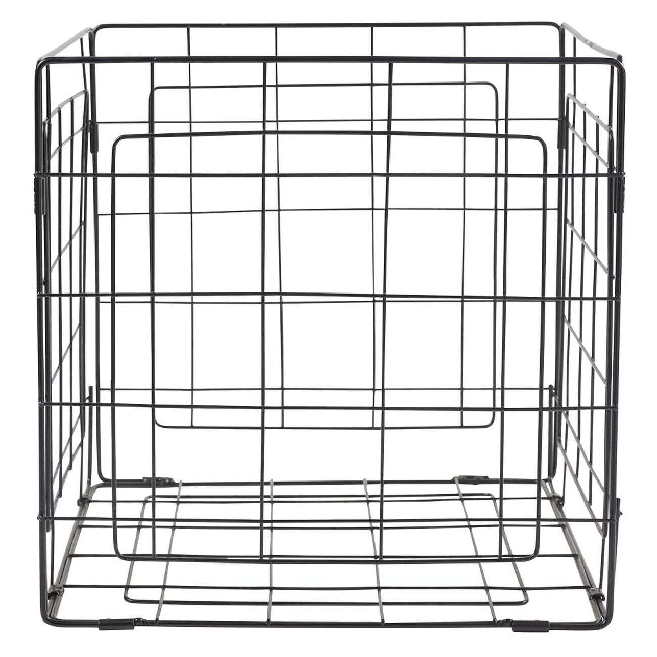 Panière Box Cube 31x31x31cm métal noir