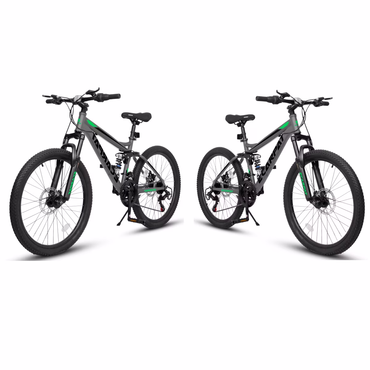 Yesfashion Mountain Bikes For Mens Womens, 24 Mountain Bike, 21-Speed Full Suspension Bicycles With Front Fork & Shock Absorber, Steel Frame Ergonomics City Bike