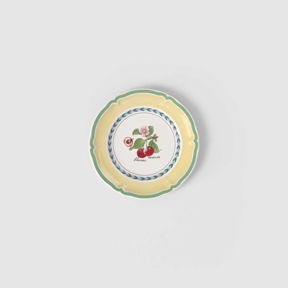 French Garden Appetizer/ Bread Plate - Multi-colored, 6.9'', Premium Porcelain