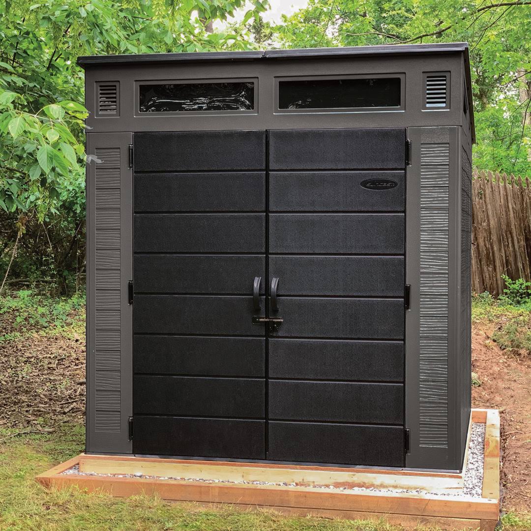 Modernist 7 ft. W x 7 ft. D Plastic Storage Shed Suncast