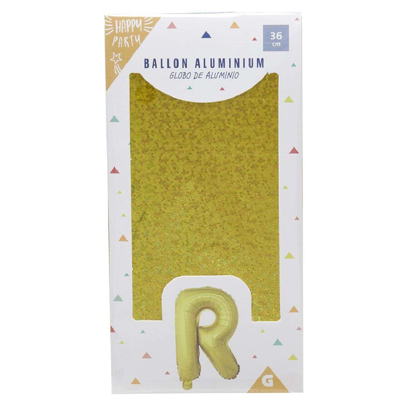 Ballon forme lettre R aluminium (2 modèles argenté ou doré)