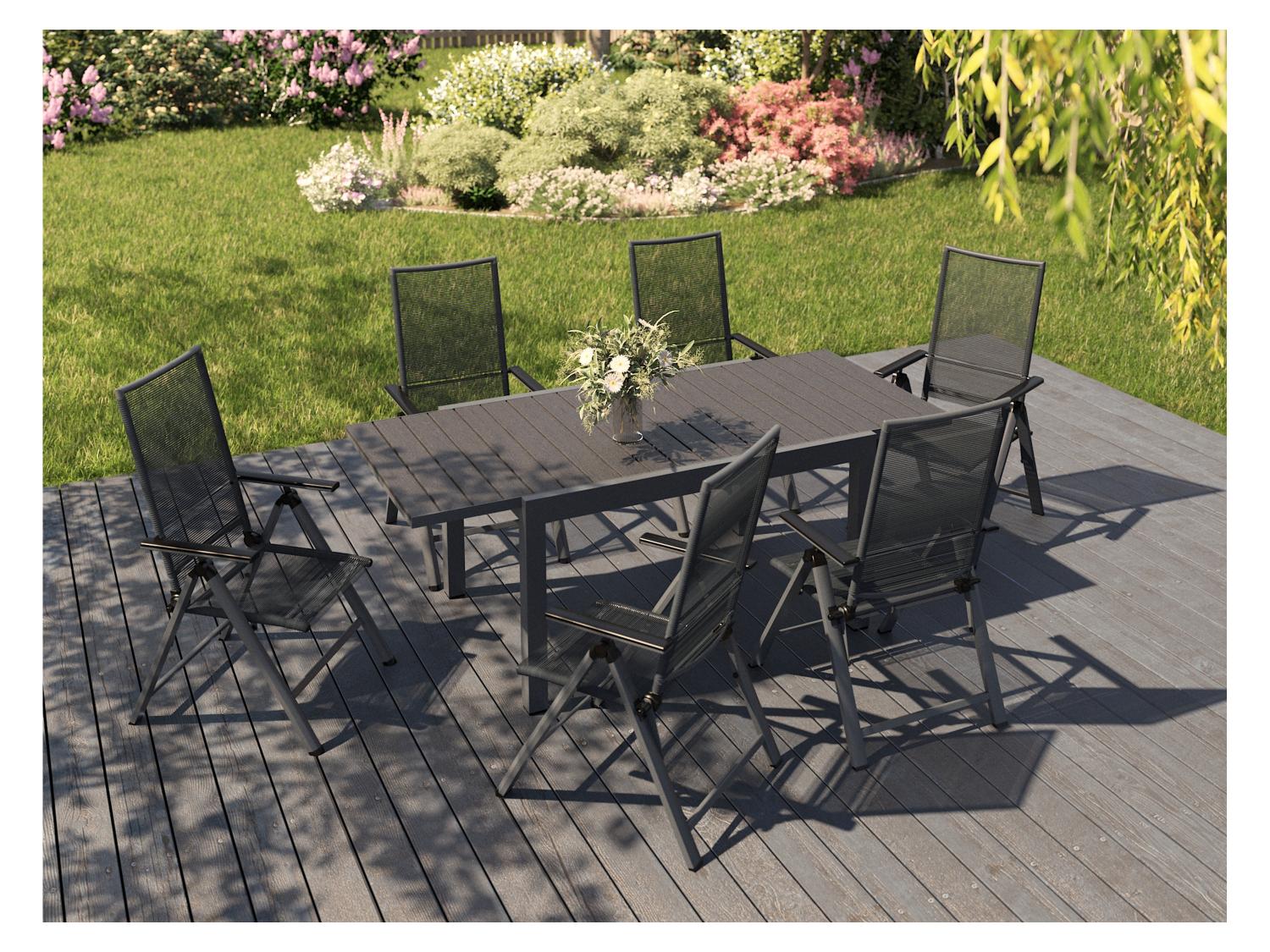 LIVARNO Table de jardin + Lot de 6 fauteuils Miami