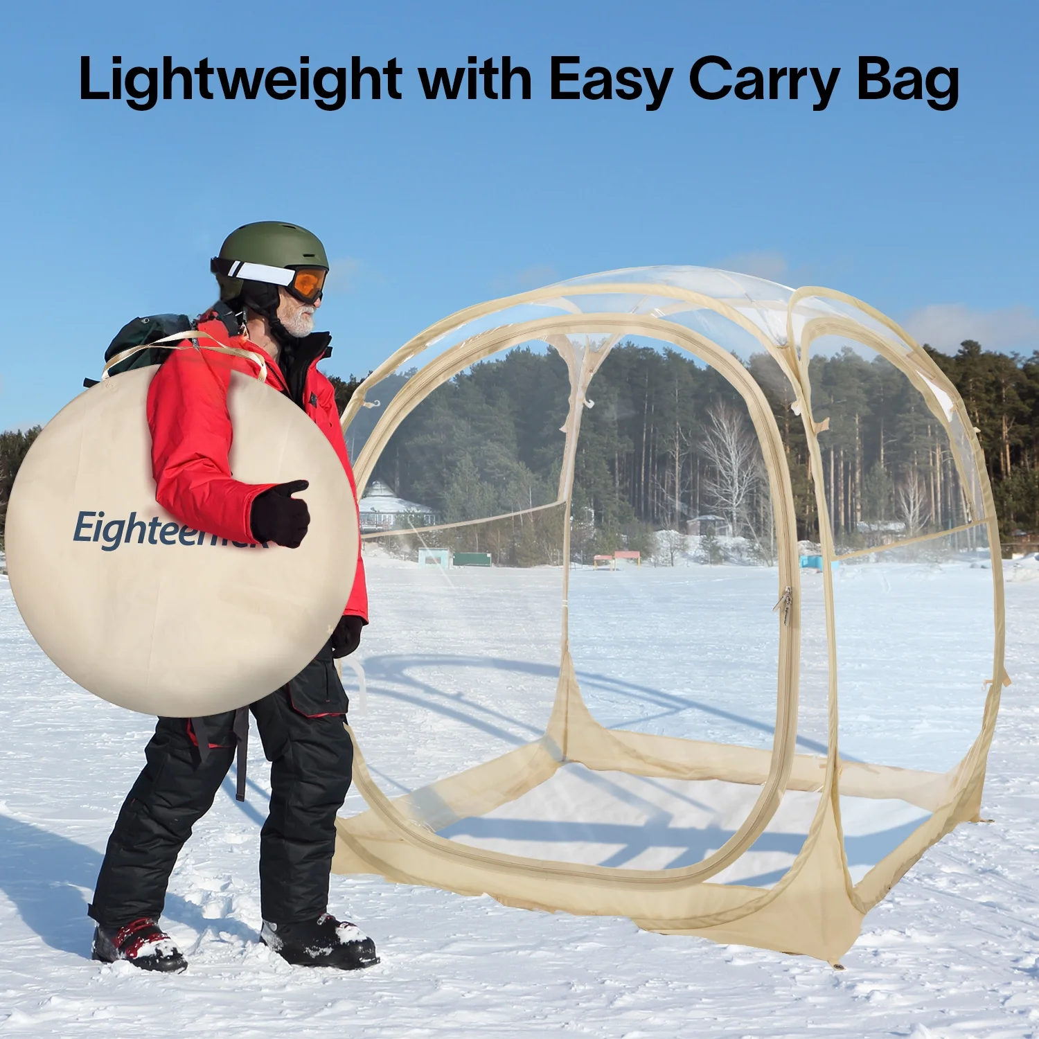 Four-Person Weatherproof Pop-Up Sports Pod Tent Shelter(Beige) - Image 6