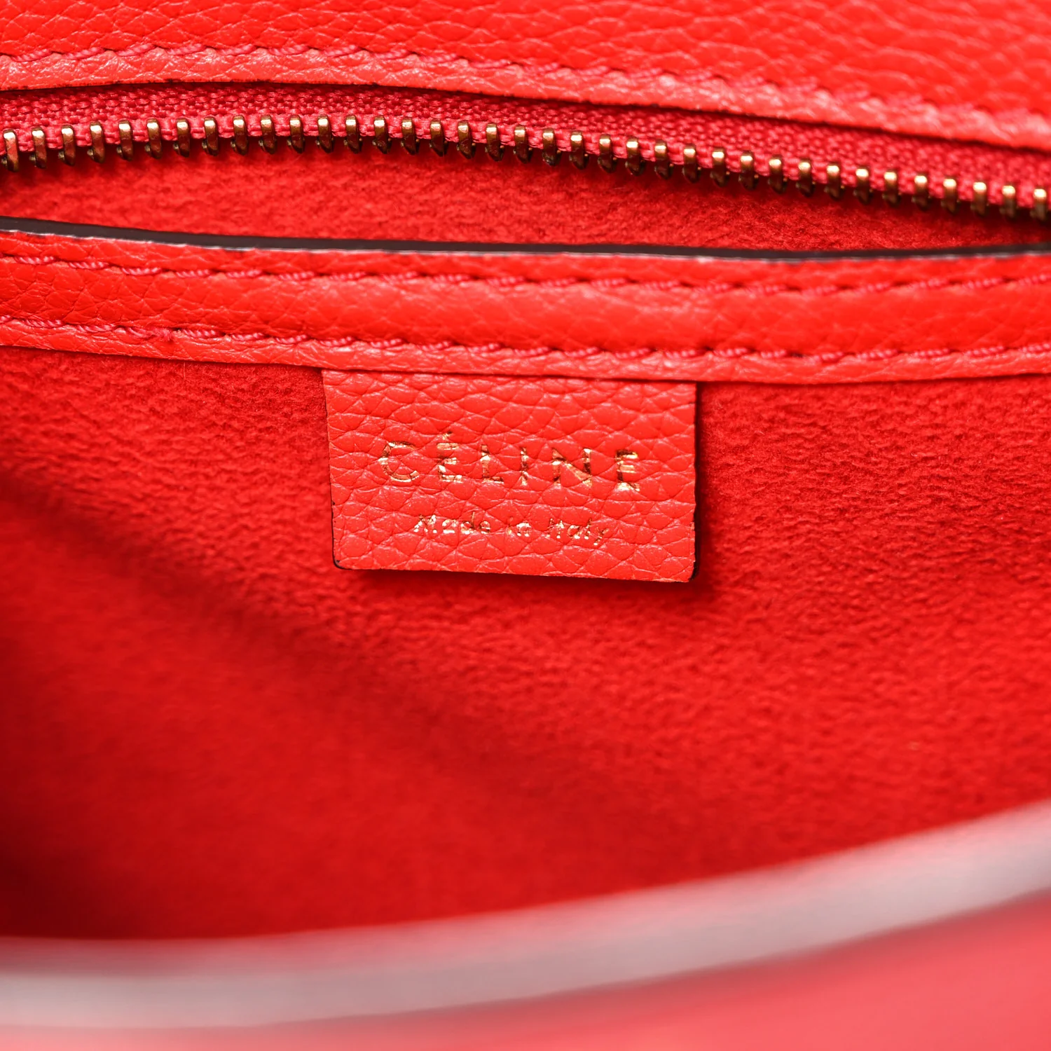 Drummed Calfskin Nano Luggage Vermillion