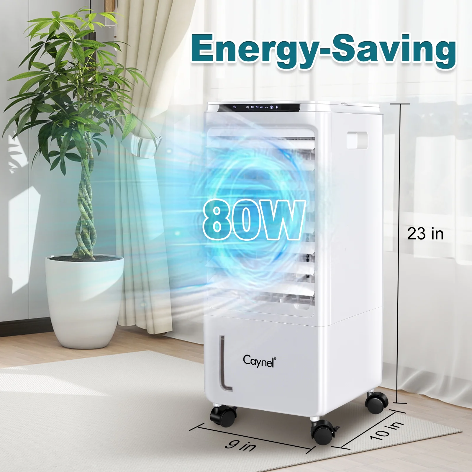 Evaporative Air Cooler, Portable Air Conditioners w/7H Timer for Auto-Off,1.85-Gal Tank Windowless Air Conditioner,Swamp Cooler Air Conditioner for Room Bedroom Outdoor Indoor - Image 4
