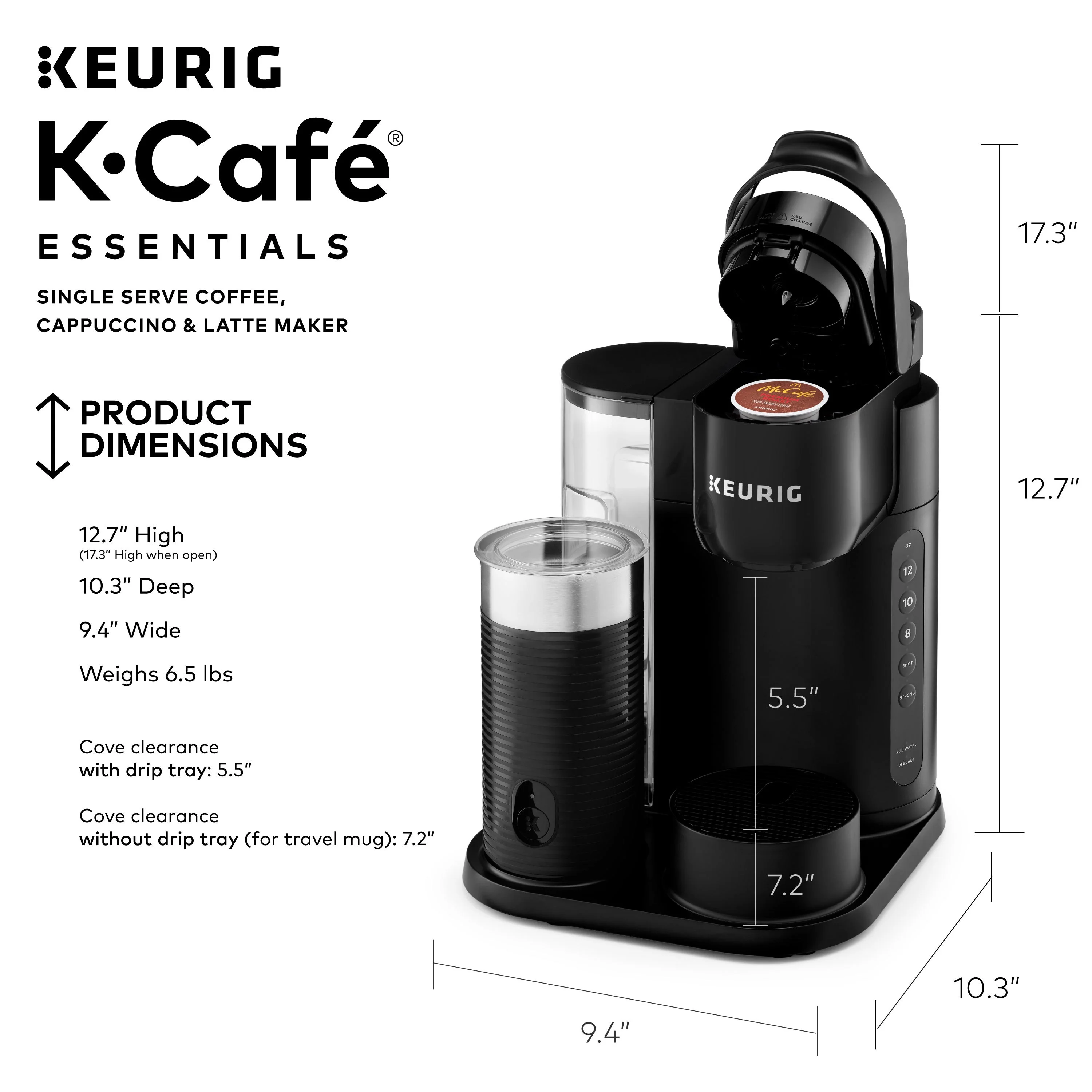 Keurig K - Caf Essentials Single Serve K - Cup Pod Coffee Maker, Black