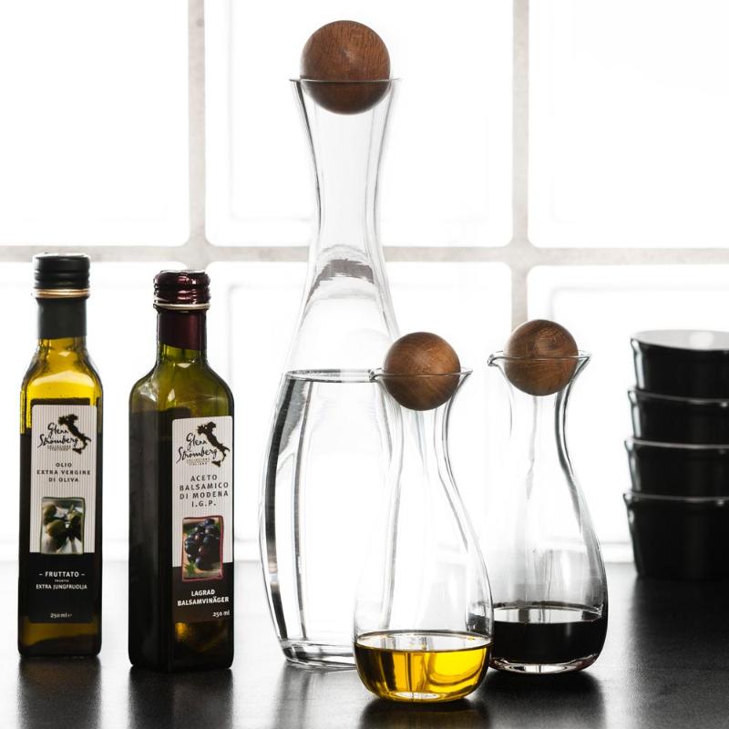 Nature olje- og balsamicoflaske med eikekork 2 stk