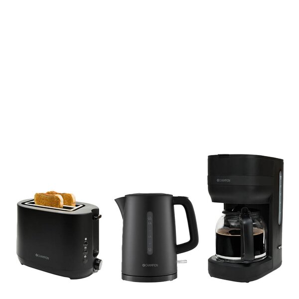 Frokostsett inkl vannkoker,brødrister og kaffetrakter svart