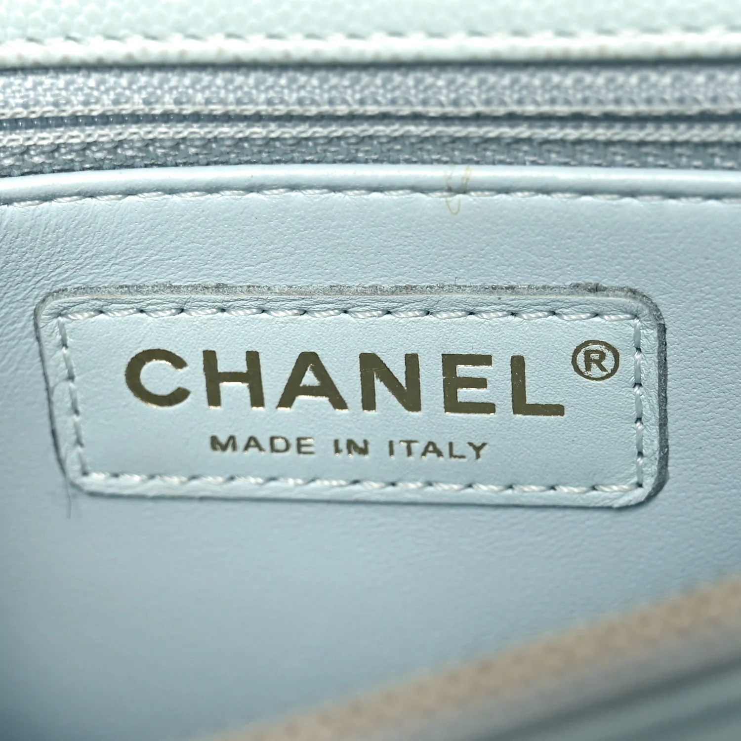 Caviar Quilted Small Coco Handle Flap Light Blue