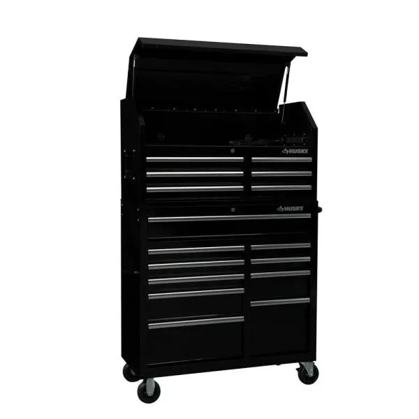 Commode haute à 6 tiroirs de 41 pouces, couleur noire