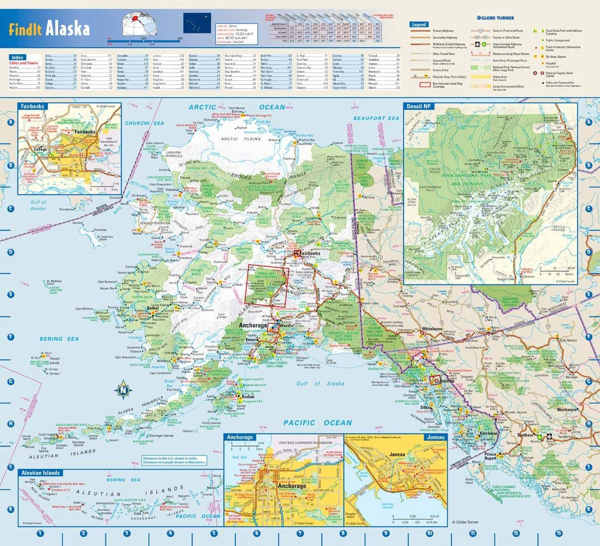 Alaska State Wall Map - 16.75