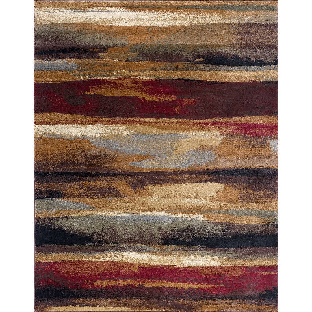 Mettler Abstract Brown/Beige Area Rug - Brown/Beige/Red Wade Logan Rug Size: Rectangle 8'9