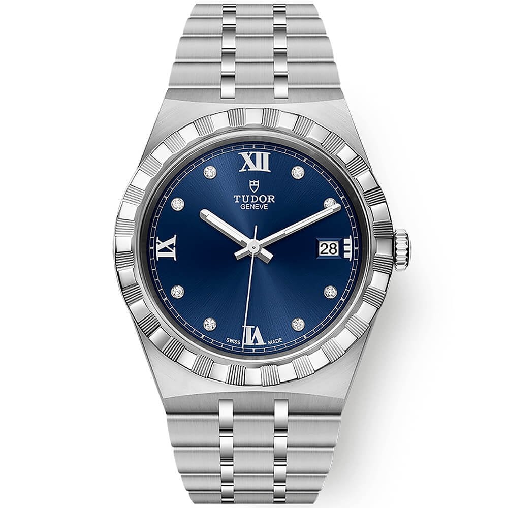 [Super Clone]Royal 38mm Blue Diamond Dial Automatic Bracelet Watch