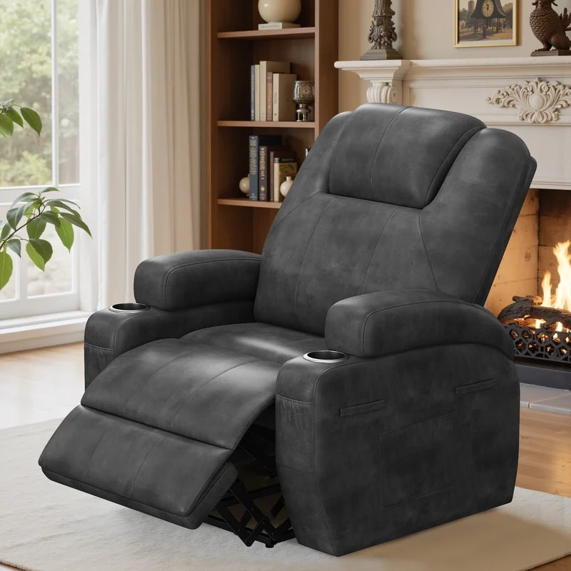 power lift electric Massage recliner chair Oversized Single Sofa with Cup Holder for elderly,Black(Black) - Image 2