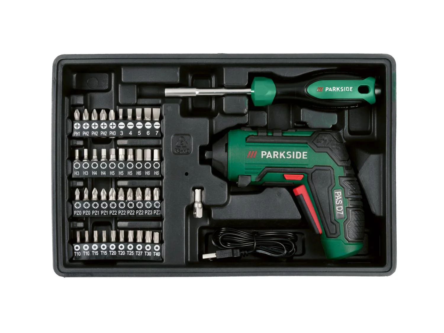 PARKSIDE Bote  outils avec visseuse sans fil PWBM A1, 92 pices