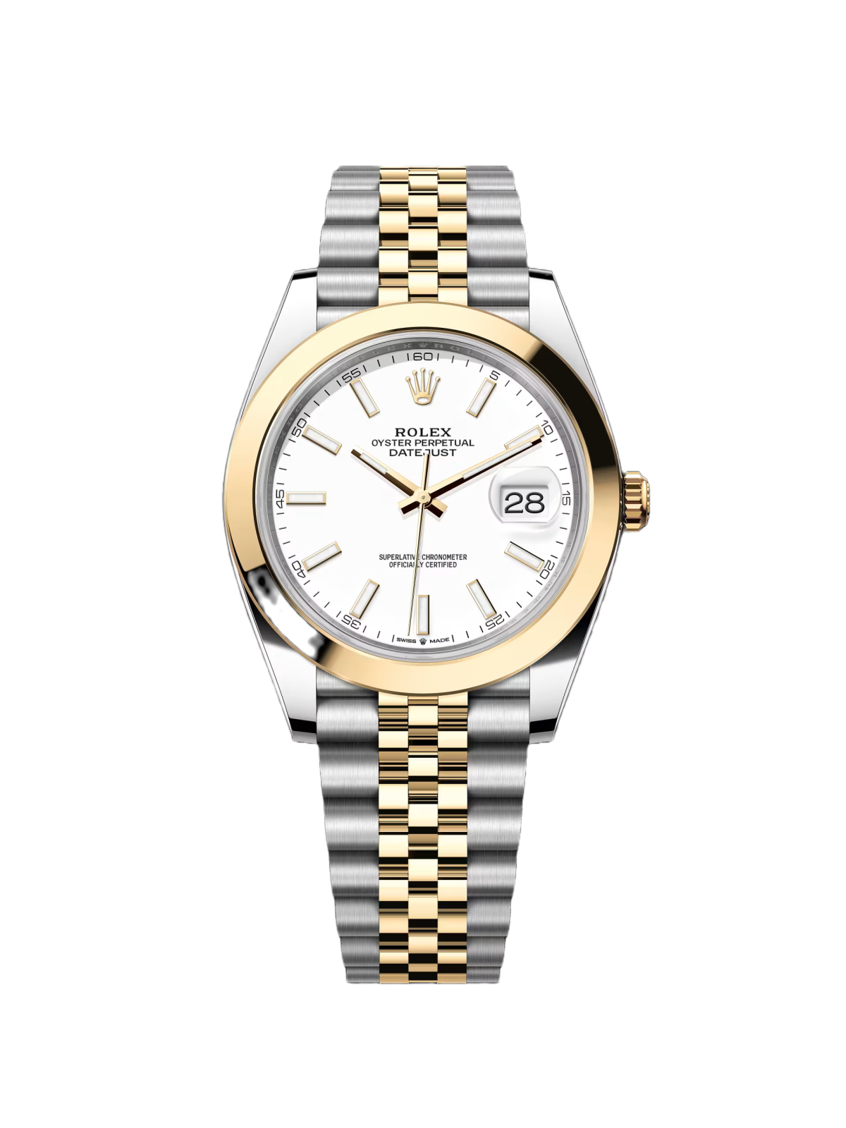 【Super Clone】RLX Datejust 41mm 126303 White Index Oyster Steel and Yellow Gold Mens Watch