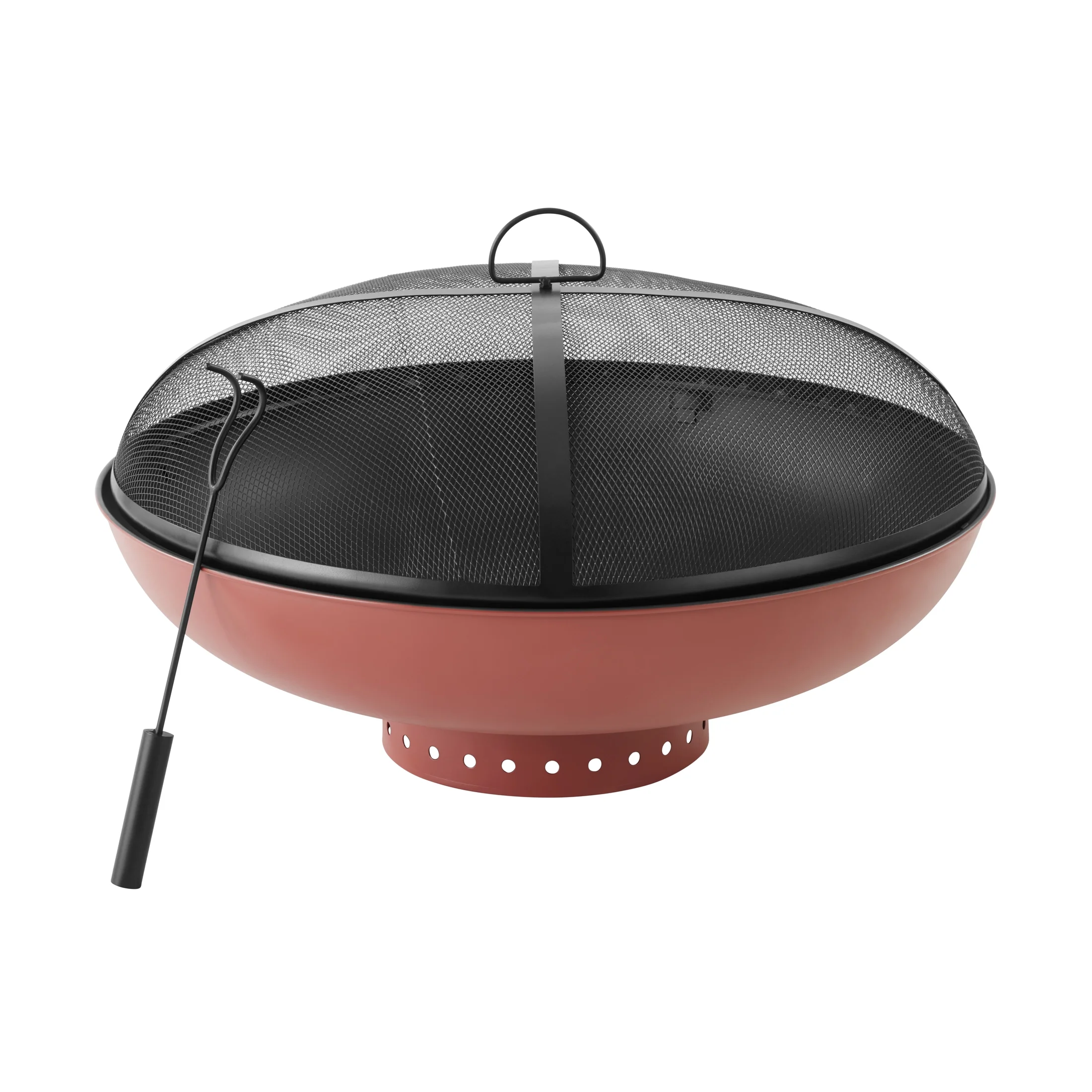 Mainstays 32" Round Terra-Cotta  Black High-Resistance Finish Steel Fire Pit