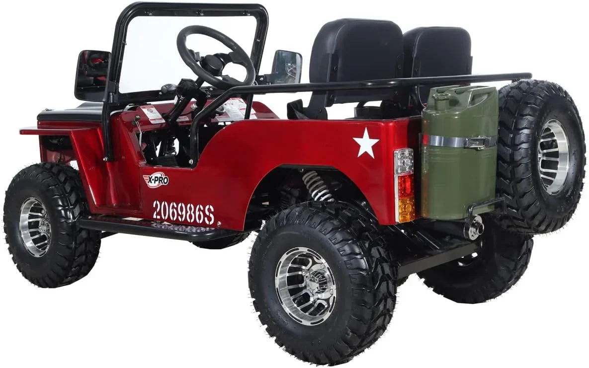 X-Pro 125cc Jeep Go Kart, 3-Speed Semi-Automatic Transmission w/Reverse, Big 18 Aluminum Rim Wheels