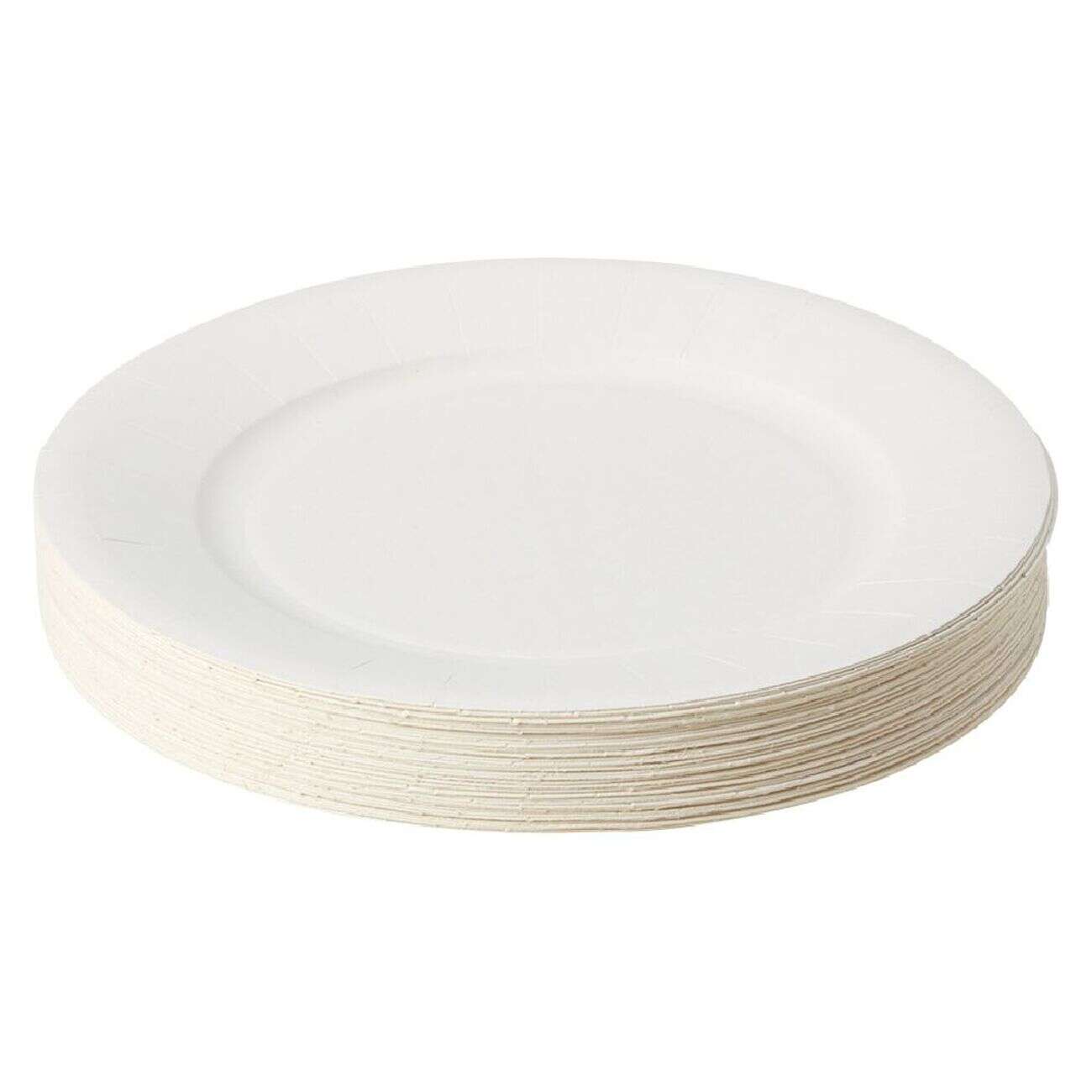 Lot de 50 assiettes en carton blanc Ø18 cm