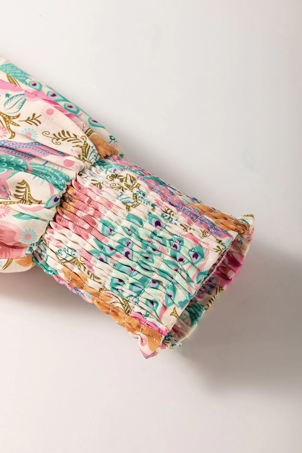 Sophie Paris | Robe à col cranté imprimée avec manches lanterne