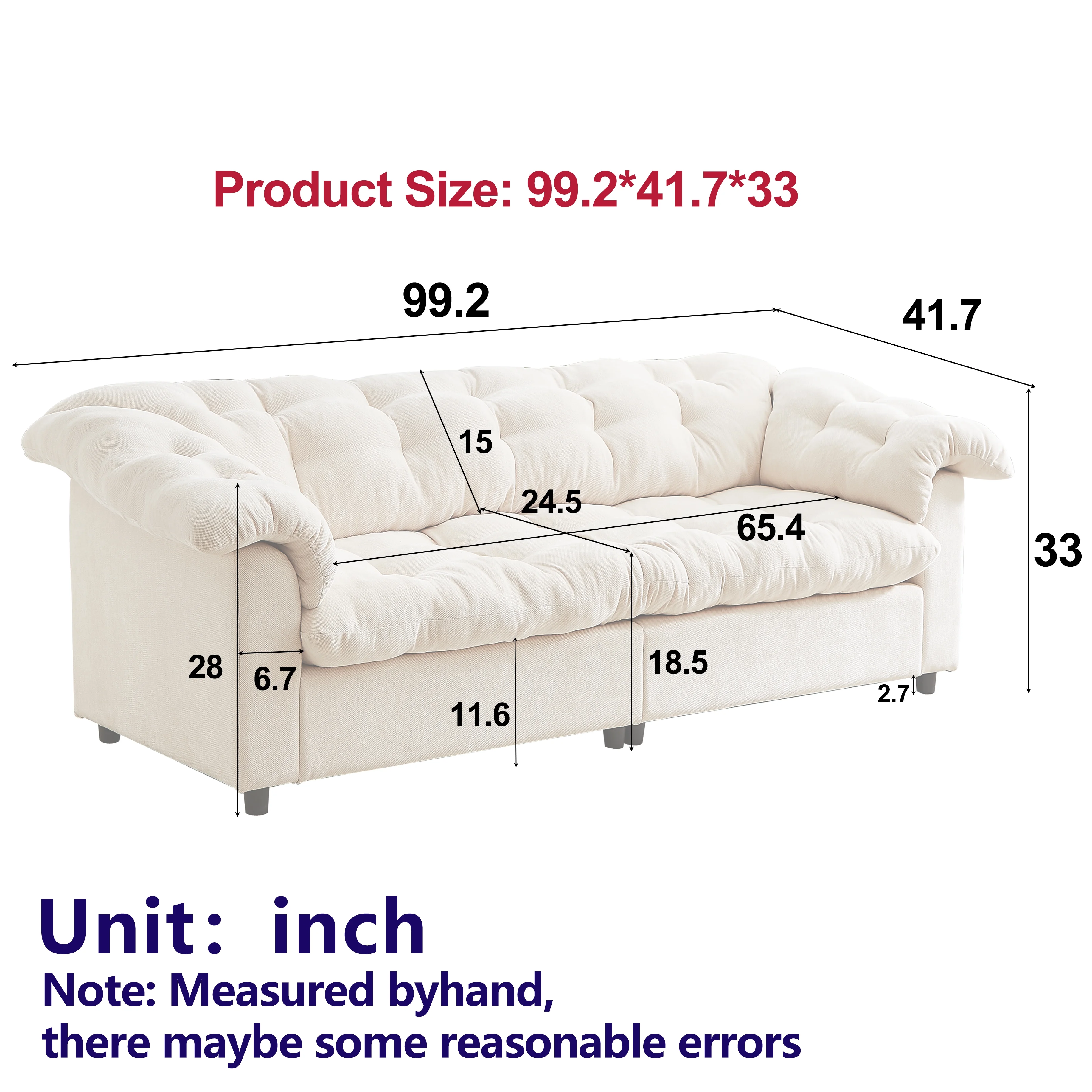 55'L Chenille Sponge single sofa,No Assembly Required,Fluffy Modern Sleeper Chair for Living room, Bedroom, Lounge and Projection Room(Not a swivel chair.)(Grey) - Image 7
