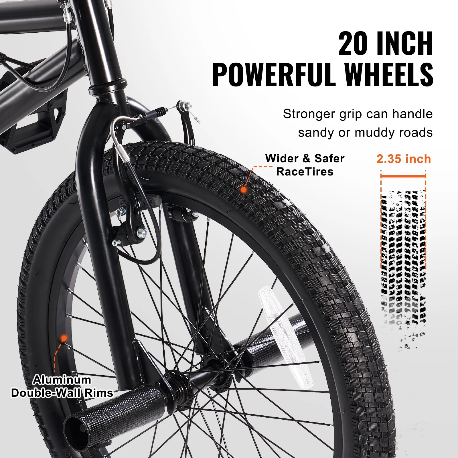 BMX Cycle, Freestyle Bike with 20-Inch Wheels, BMX Racing Cycle with 360° Rotator and Four Pegs, Suitable for Novice to Skilled Riders, BMX Bikes for Teens and Adults(20" All-Wheel Brake) - Image 10