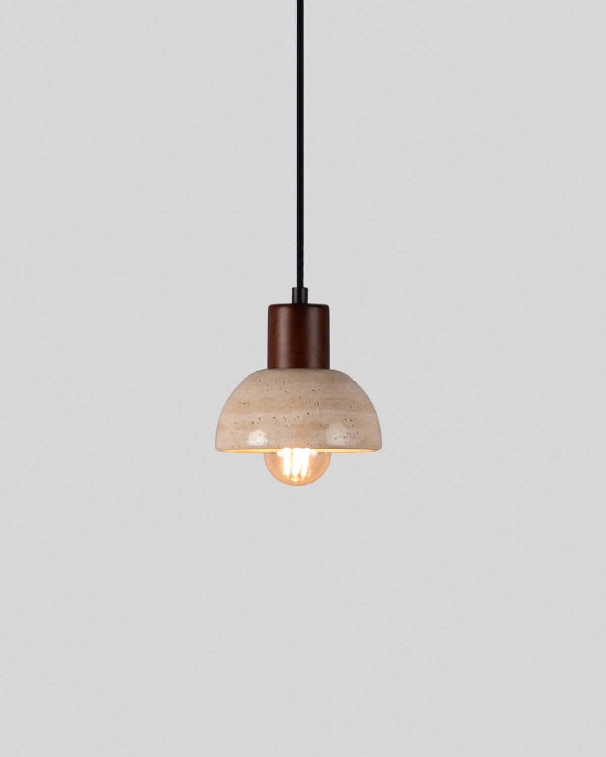 May - Lámpara de Techo de Mármol Travertino y Madera May
