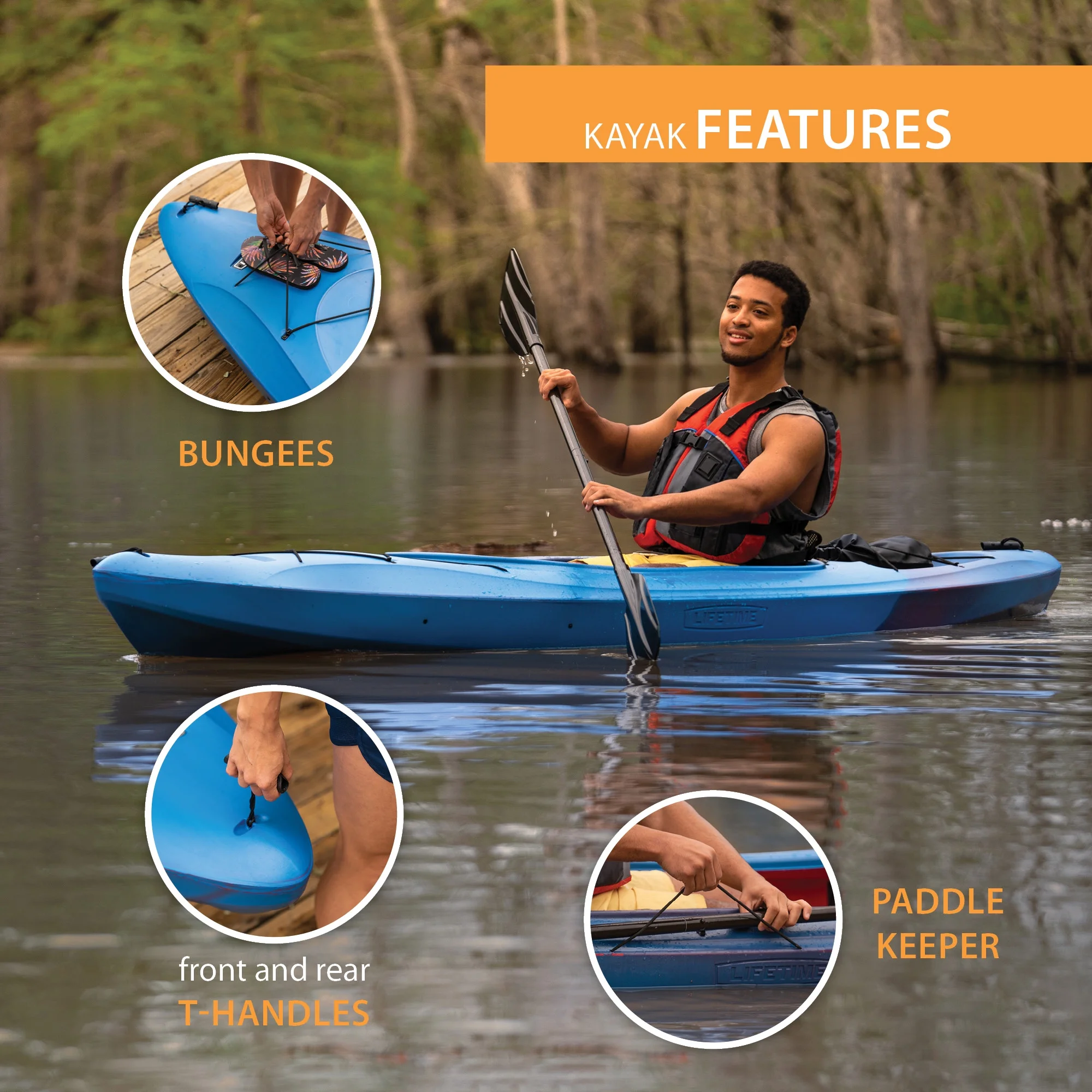 Charger 10 ft Sit-Inside Kayak, Galaxy Fusion (91195) - Image 5