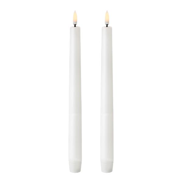 LED kronelys 25x2,3 cm 2 stk nordic white