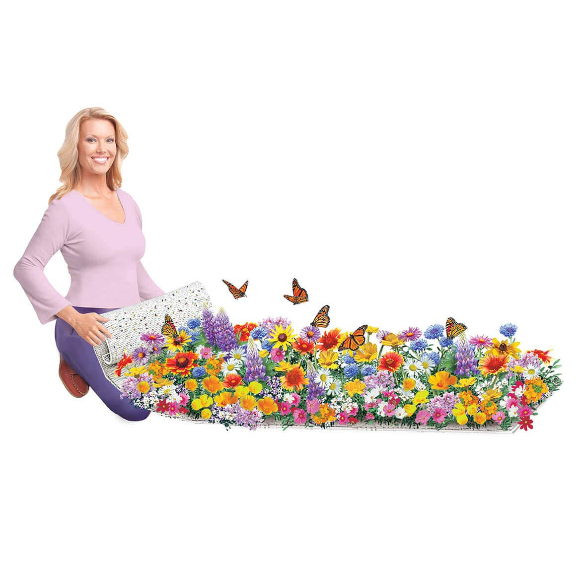 Monarch Butterfly Flower Roll Out Seed Mat, Size: One size, Yellow
