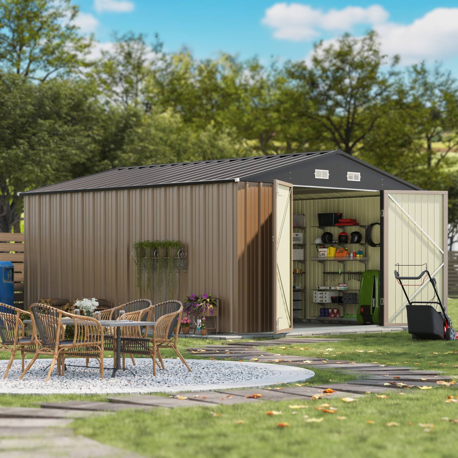 Patiowell 10x12 Metal Shed Pro with Peak Roof