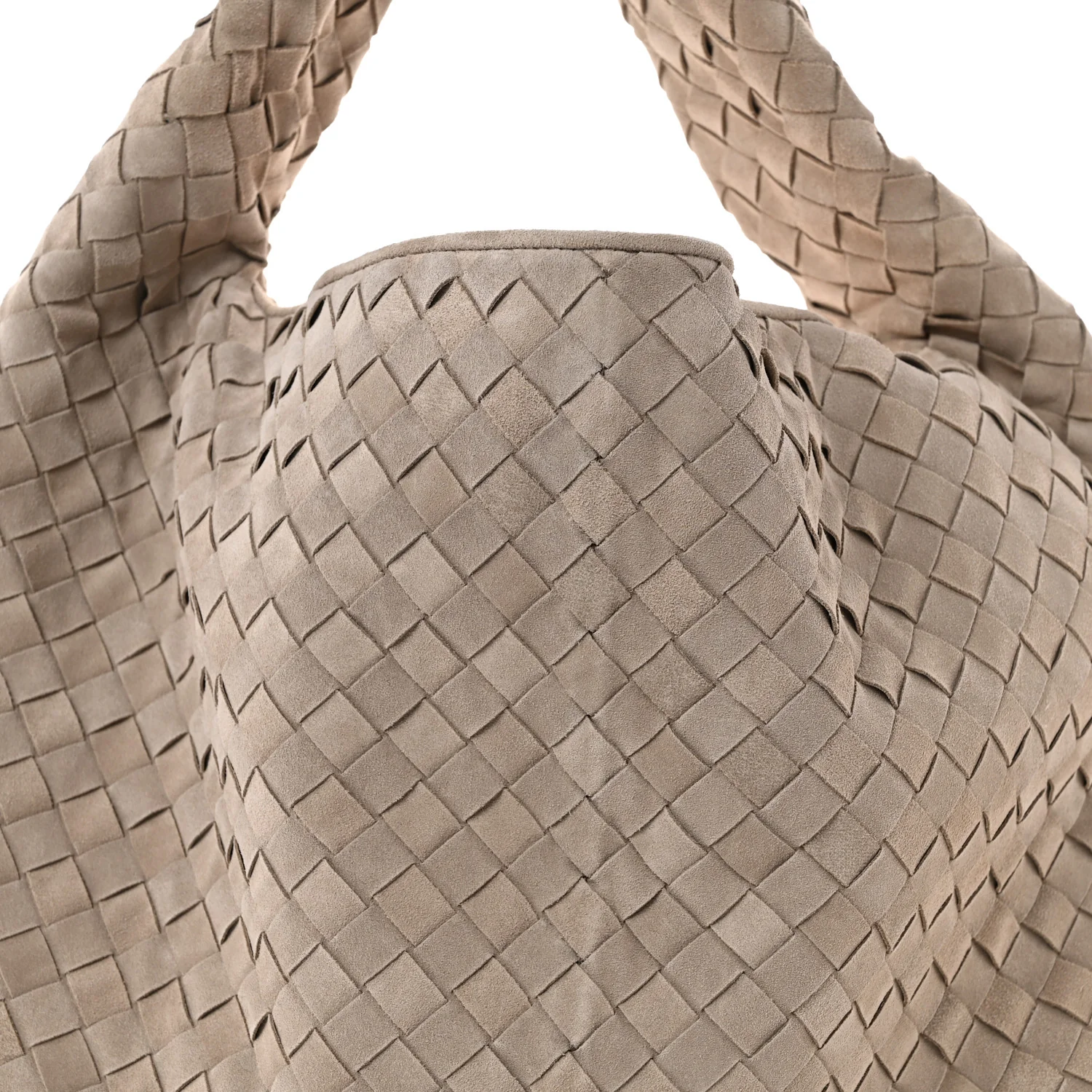 Suede Intrecciato Large Hop Mastice