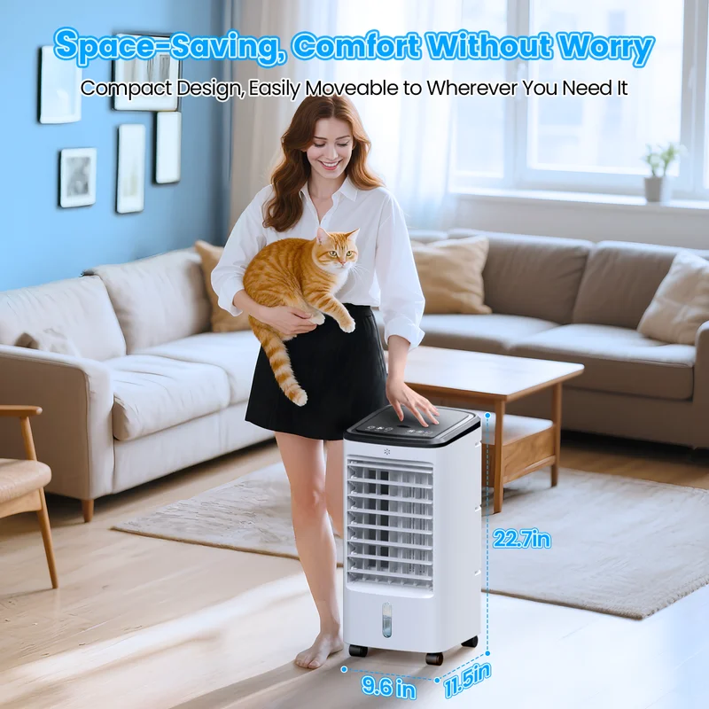 Windowless Air Conditioners, 4 In 1 Portable Swamp Cooler with 2 Water Tanks, Room Air Conditioner with 4 Ice Packs, Remote, 12H Timer, 3 Speeds 4 Modes, Ductless Cooler for Indoor Home Office - Image 6